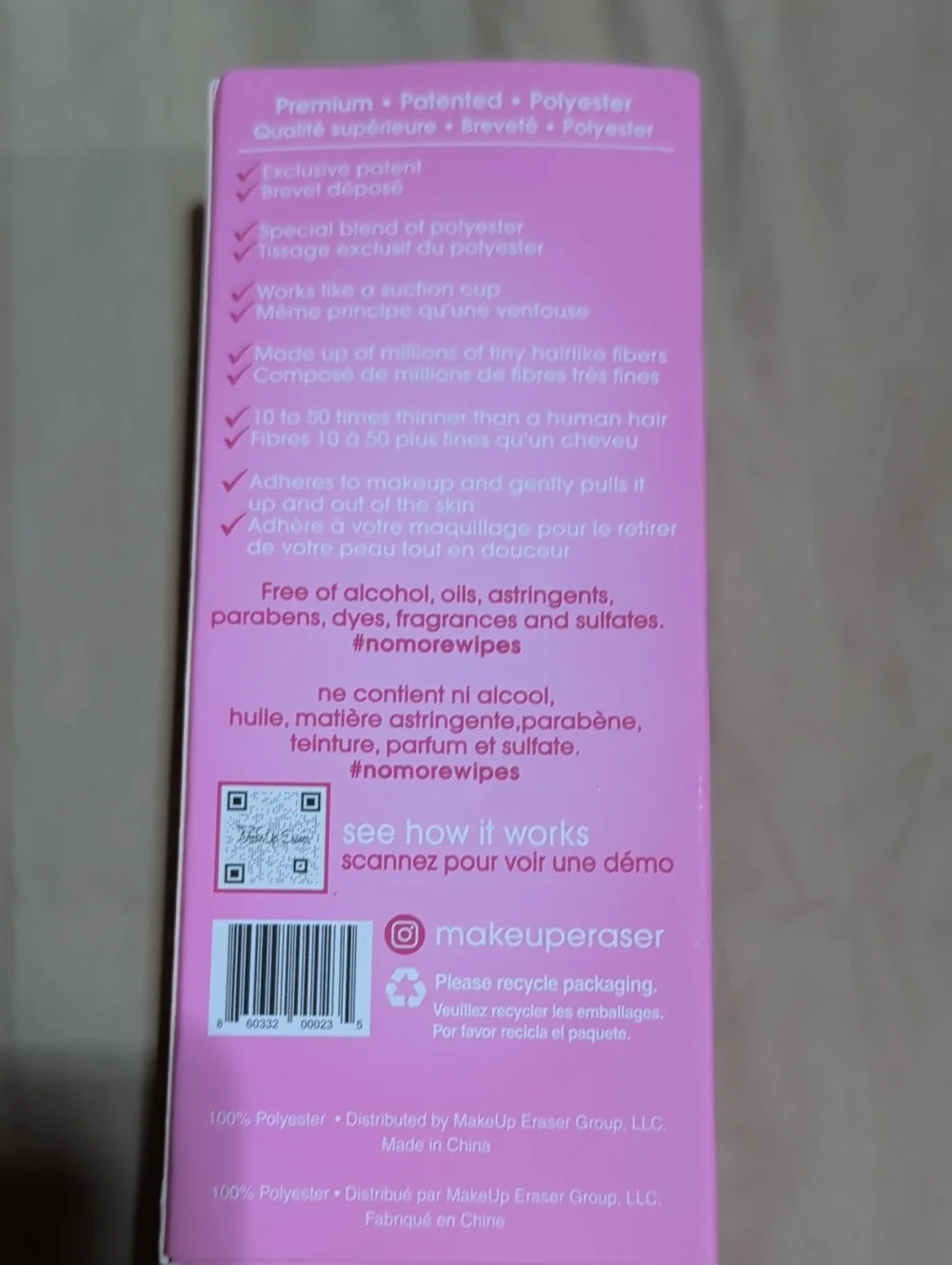 Original MakeUp Eraser Pink Makeup Remover Cloth
